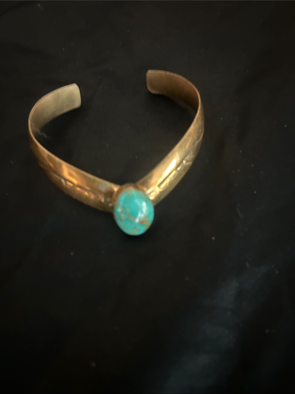 Vintage Southwestern Cuff Bracelet with Turquoise Stone